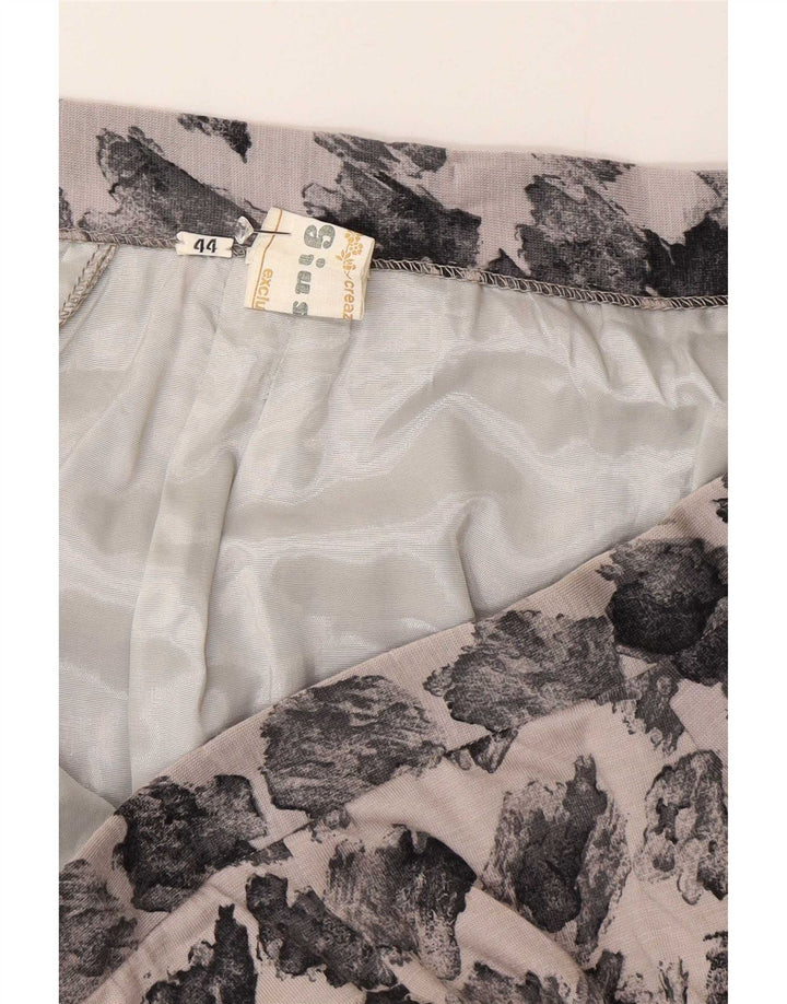 Damska spódnica w kształcie litery A w stylu vintage w abstrakcyjny wzór IT 44 Medium W28 Szara