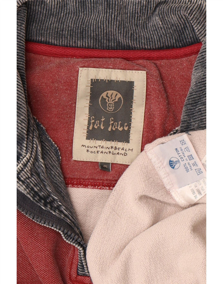 Męska bluza z kapturem i zamkiem błyskawicznym FAT FACE, średnio czerwona, bawełniana