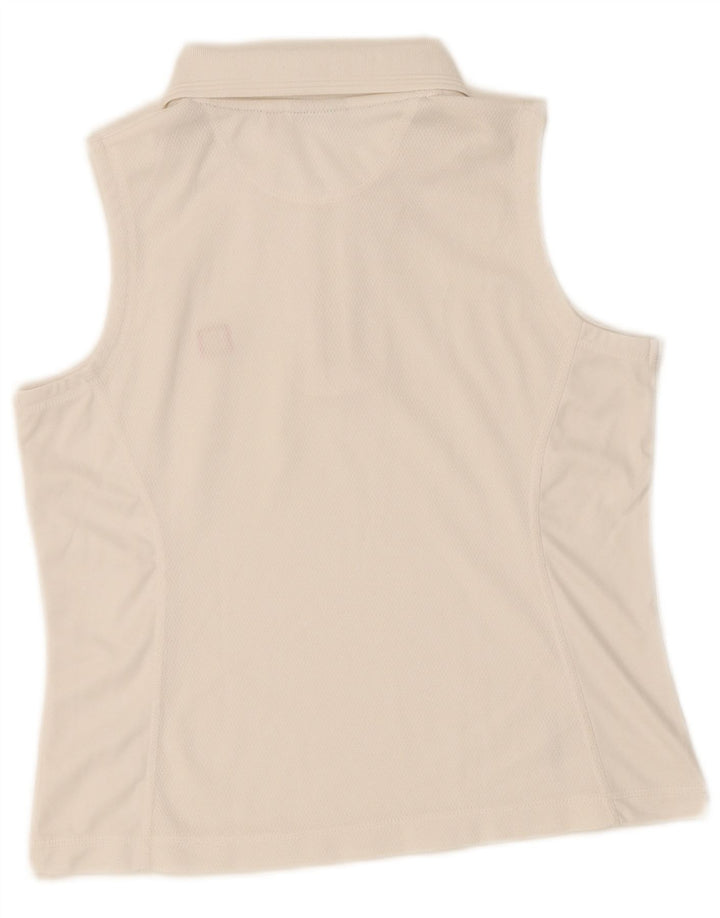 WILSON Womens Crop Sleeveless Polo Shirt UK 12 Medium White