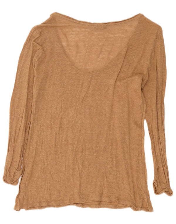 Damski top Massimo Dutti z długim rękawem UK 14, duży, brązowy, nakrapiany