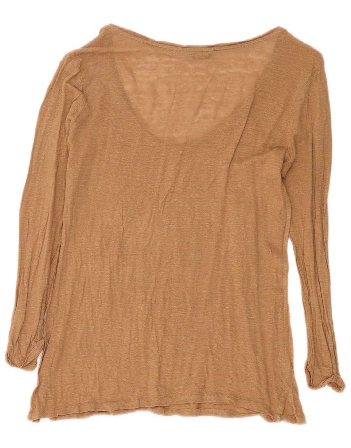 Damski top Massimo Dutti z długim rękawem UK 14, duży, brązowy, nakrapiany