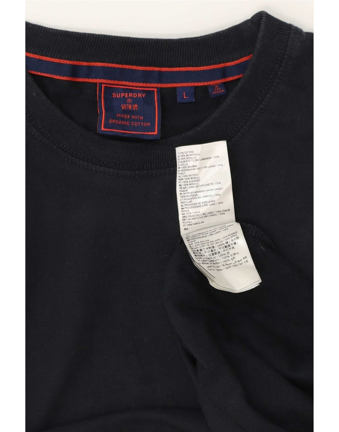 Męski T-shirt Superdry, duży, granatowy, bawełniany
