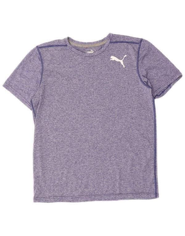 PUMA Mens T-Shirt Top Medium Blue Flecked