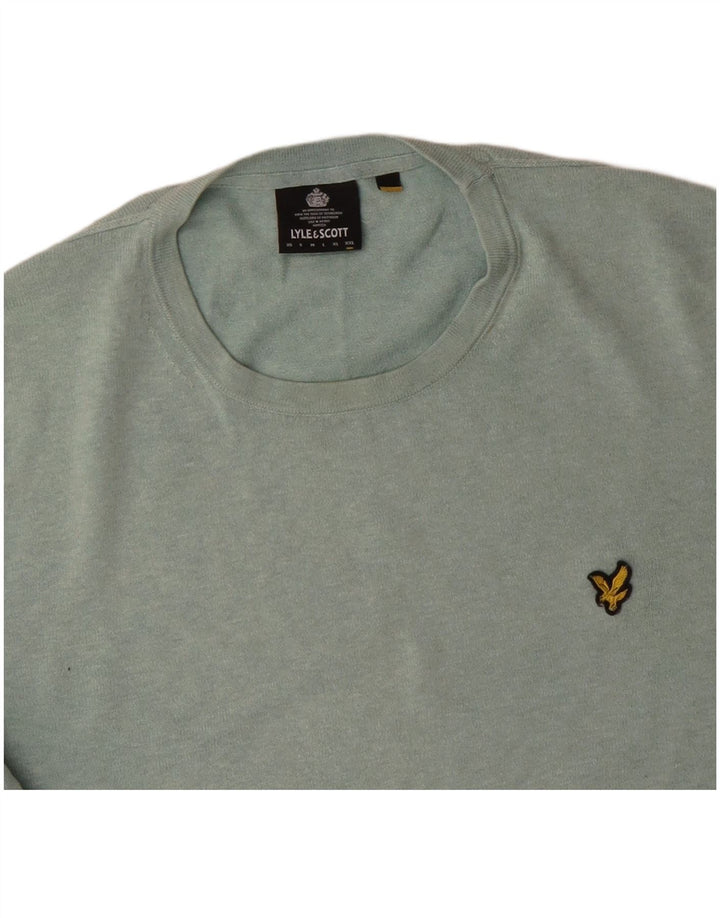 Męski sweter z okrągłym dekoltem LYLE & SCOTT 2XL, zielona bawełna