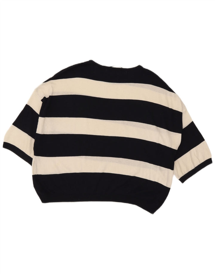 Damska bluzka oversize z rękawem 1/2 Zara UK 12 w średnie białe paski