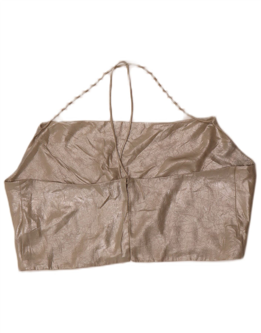Krótki top damski Zara, UK 18 XL, złoty poliester