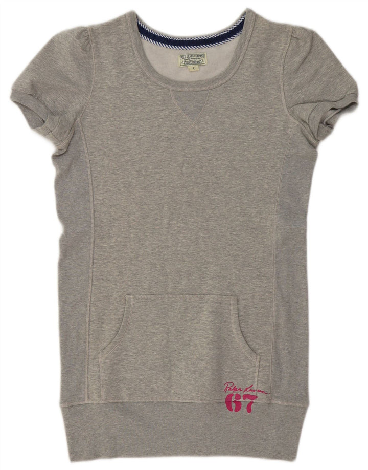 Damska bluza POLO RALPH LAUREN o przedłużonym fasonie, UK 16, duża, szara