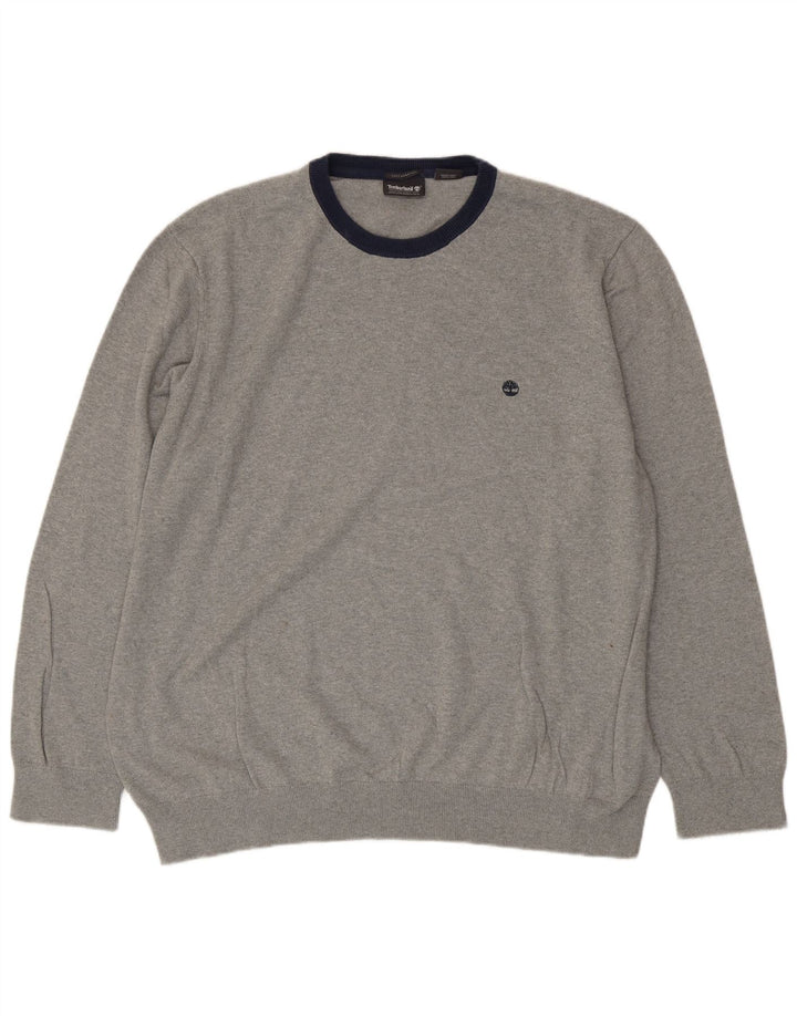 Męski sweter TIMBERLAND z okrągłym dekoltem 3XL, szara bawełna