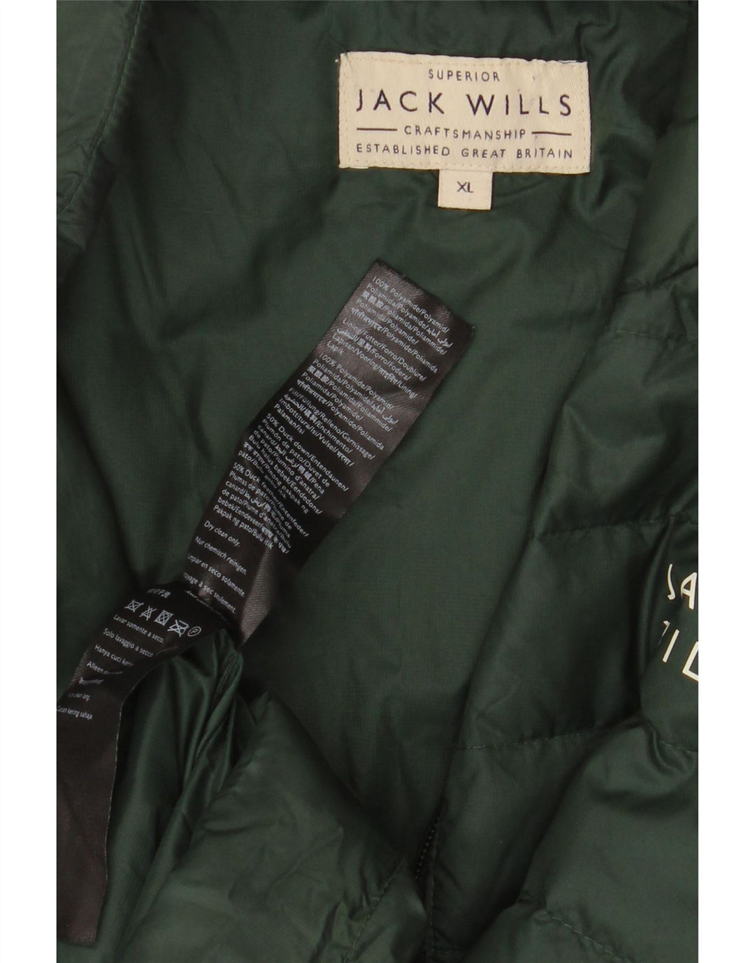 Męska ocieplana kurtka Jack Wills UK 42 XL, zielony poliamid
