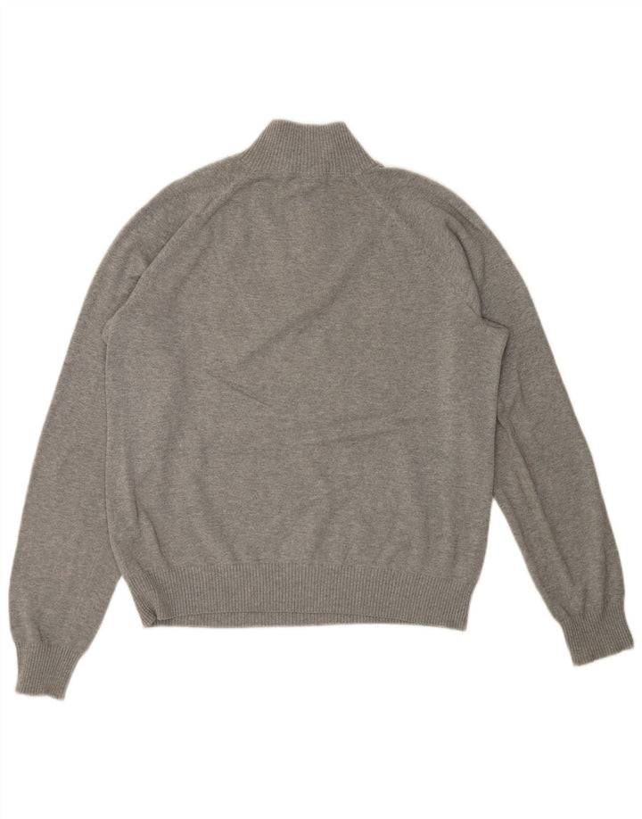 Męski sweter Timberland o regularnym kroju i zapinanym na zamek, duży, szary, bawełniany