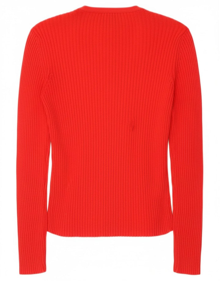Sweter damski Benetton UK 12, średni czerwony, bawełniany