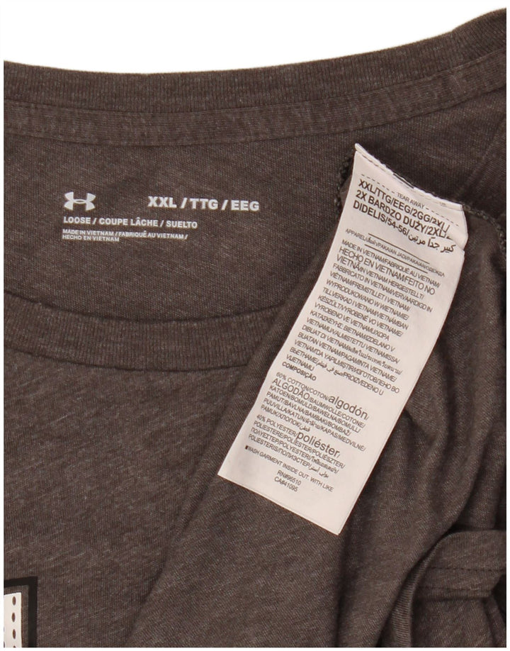 Męska koszulka z grafiką Under Armour, 2XL, szara, bawełniana