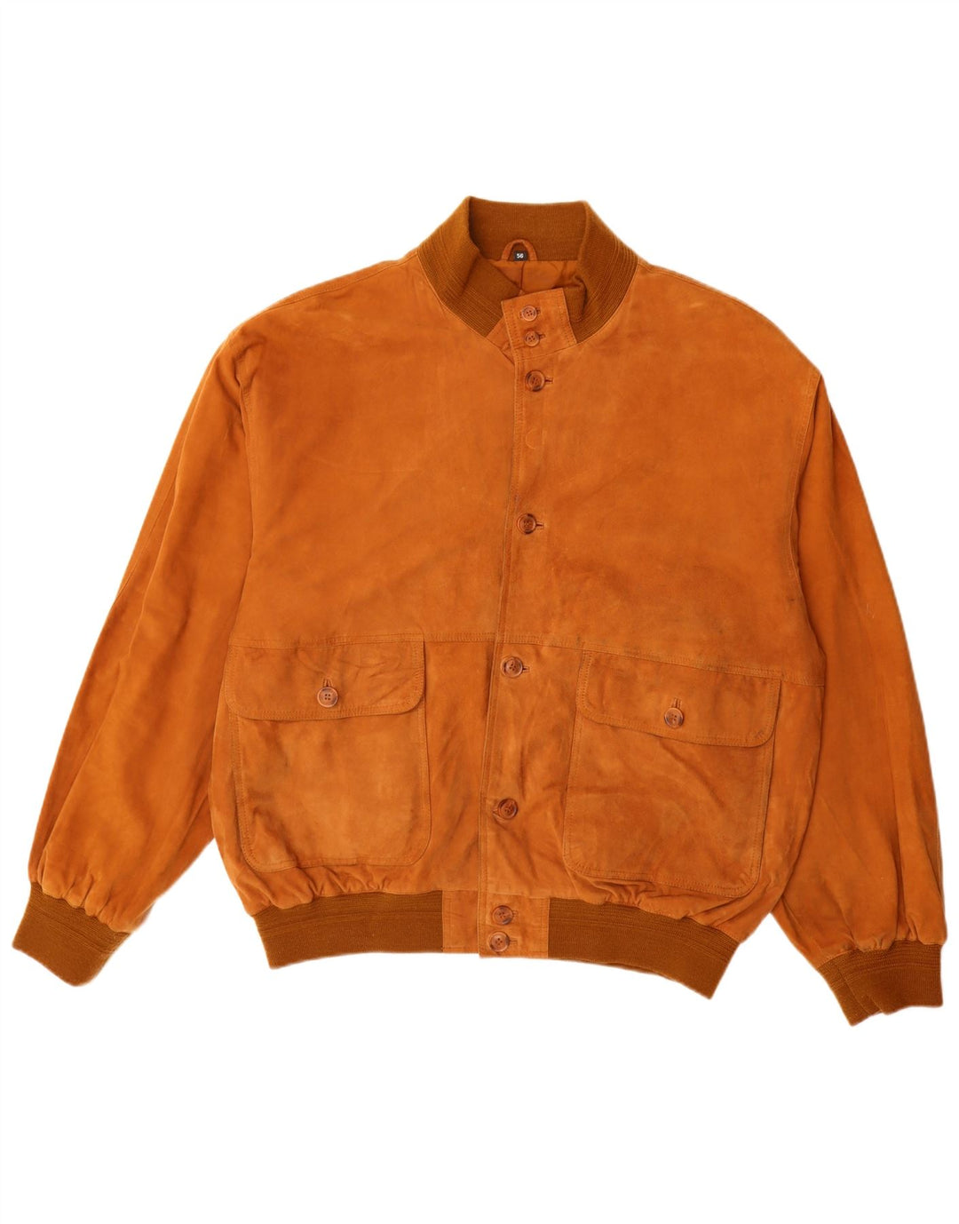Vintage męska zamszowa kurtka bomber IT 56 3XL brązowa skóra