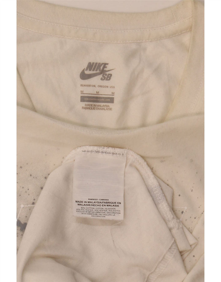 Męska koszulka Nike Dri Fit z grafiką, średnia biała bawełna