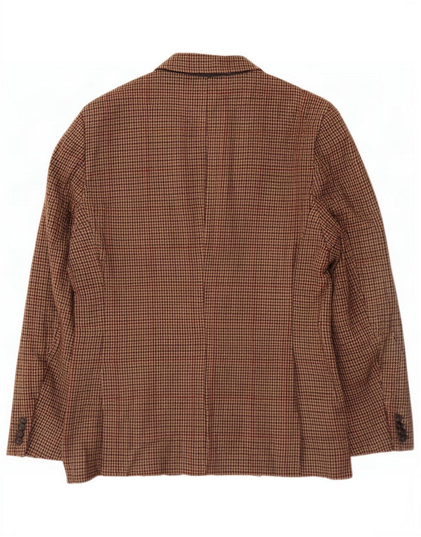Męska marynarka zapinana na 2 guziki Scotch & Soda IT 52 XL, brązowa wełna w pepitkę