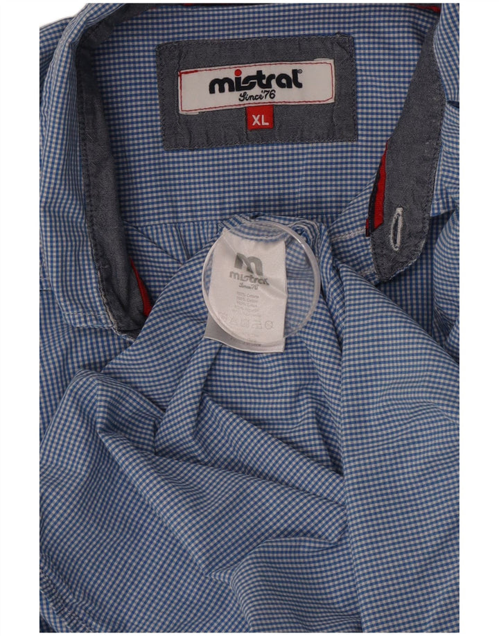 Koszula męska Mistral XL, niebieska bawełniana kratka