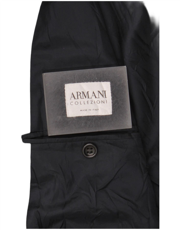 Męska marynarka zapinana na 3 guziki Armani Collezioni IT 52 XL Granatowa wiskoza