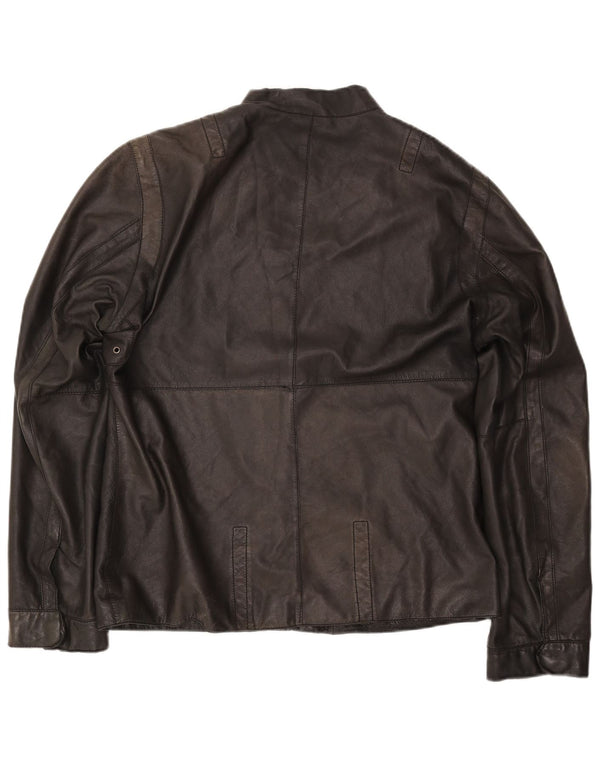 Męska kurtka skórzana TED BAKER, rozmiar 5 XL, czarna, skórzana