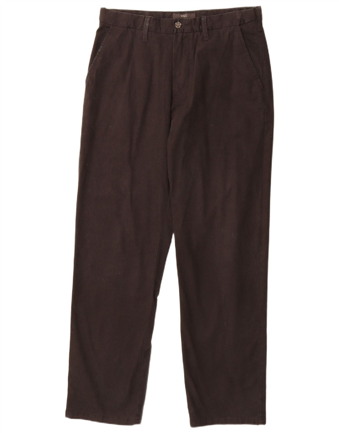 Męskie spodnie chino o regularnym kroju Marks & Spencer W32 L31, czarne, bawełniane