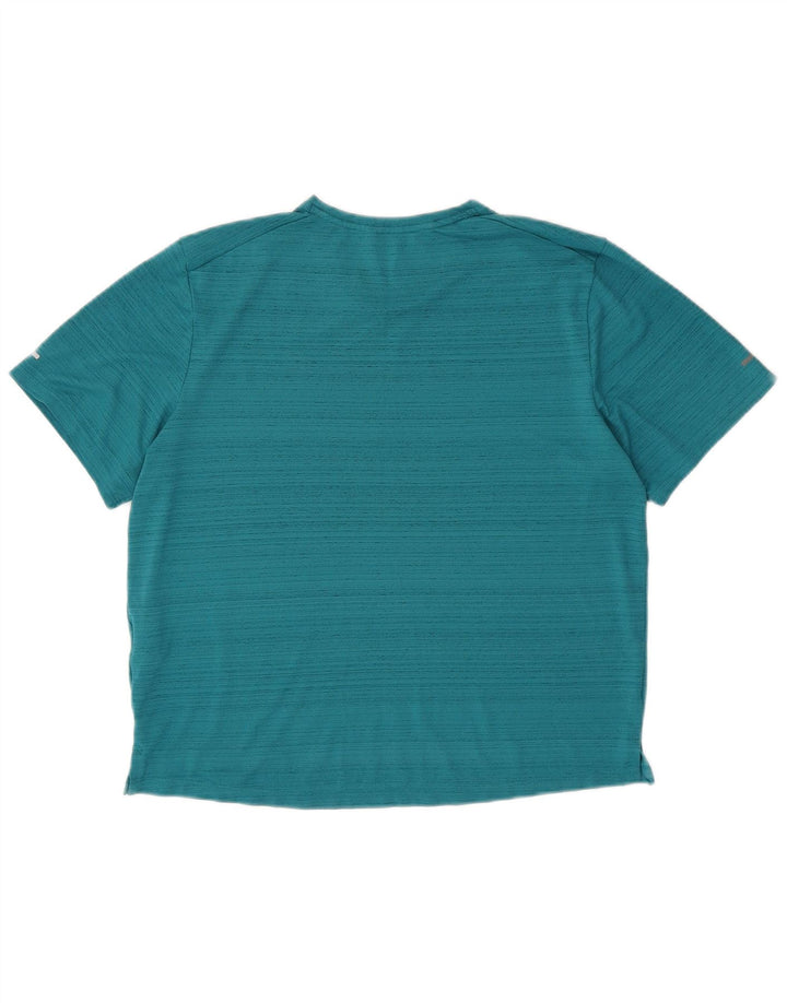 Damska koszulka Nike Dri Fit Top UK 14, średni, turkusowy, nakrapiany poliester