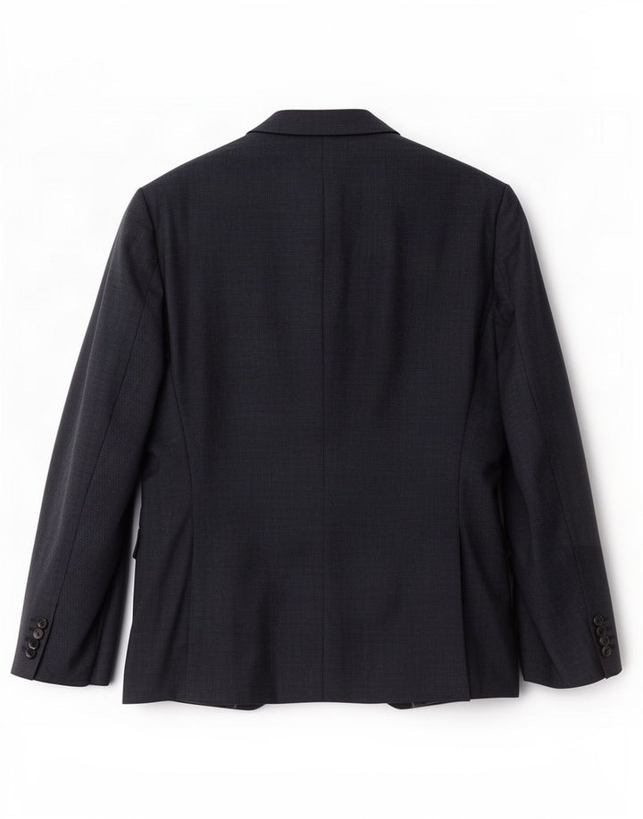 Męska marynarka zapinana na 2 guziki Hugo Boss UK 52 XL, granatowa, wełniana kratka