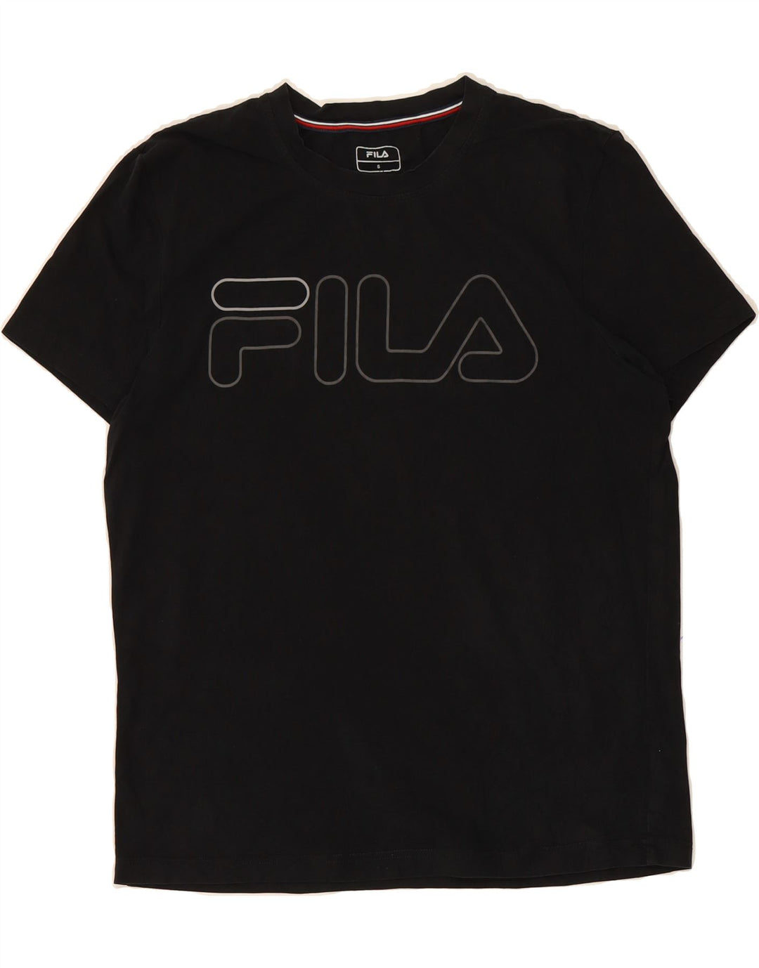 FILA Mens Graphic T-Shirt Top Small Black Cotton Vintage Fila and Second-Hand Fila from Messina Hembry 