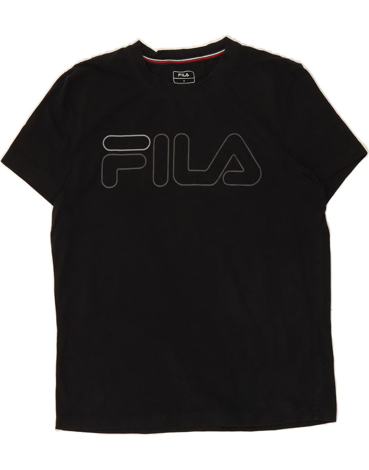 FILA Mens Graphic T-Shirt Top Small Black Cotton Vintage Fila and Second-Hand Fila from Messina Hembry 