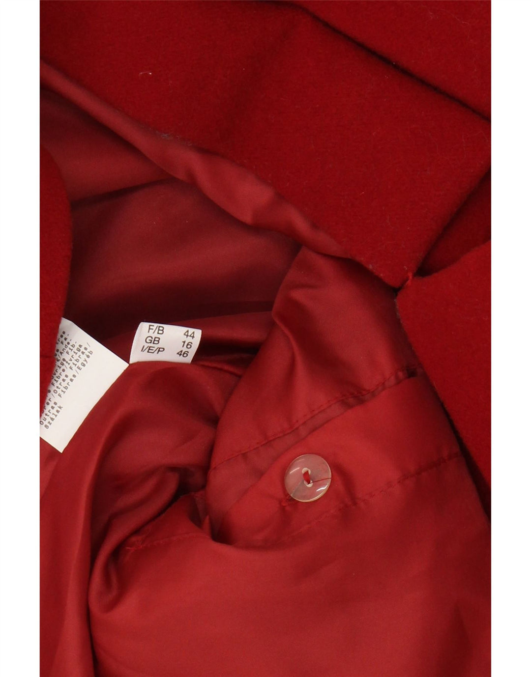 VINTAGE Womens Overcoat UK 16 Large  Red Check Acrylic Vintage Vintage and Second-Hand Vintage from Messina Hembry 