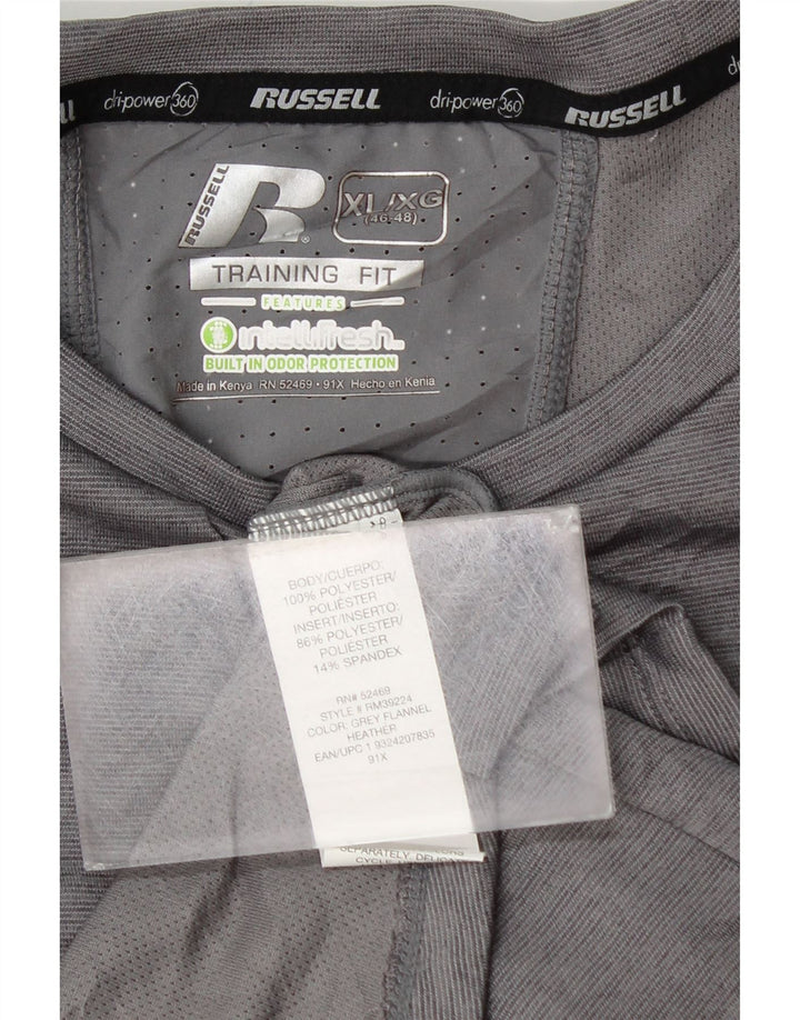 Męska koszulka t-shirt RUSSELL ATHLETIC Dri-Power, rozmiar XL, szary, poliester