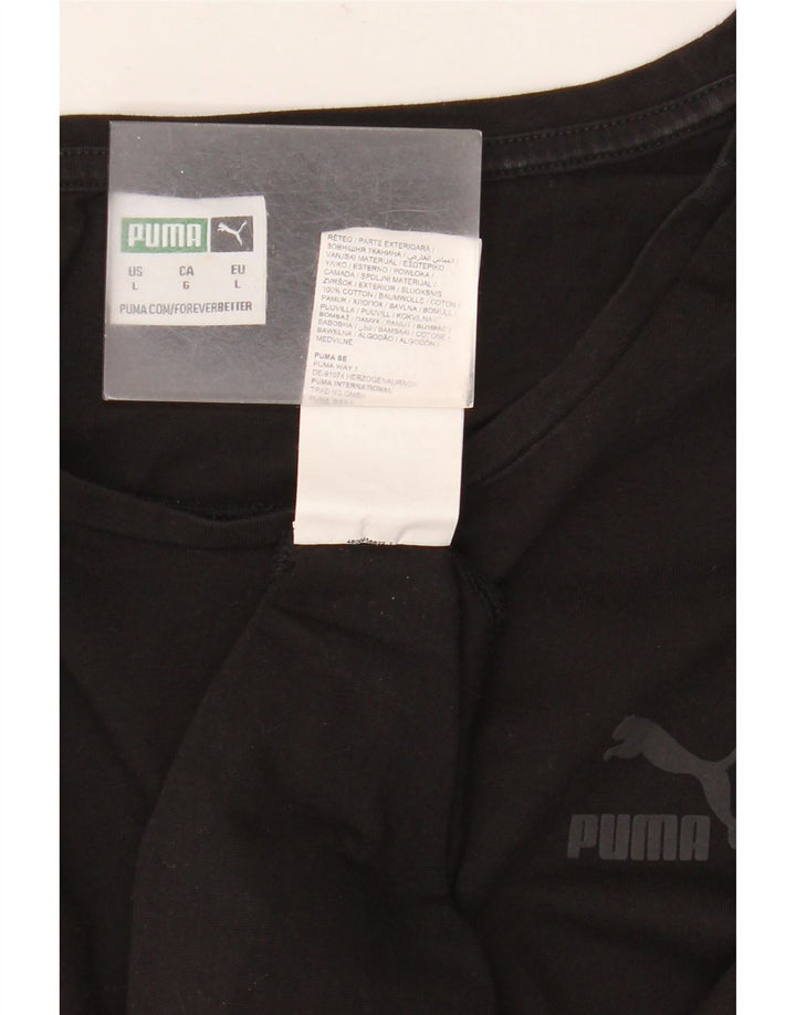 T-shirt męski Puma, duży, czarny, bawełniany