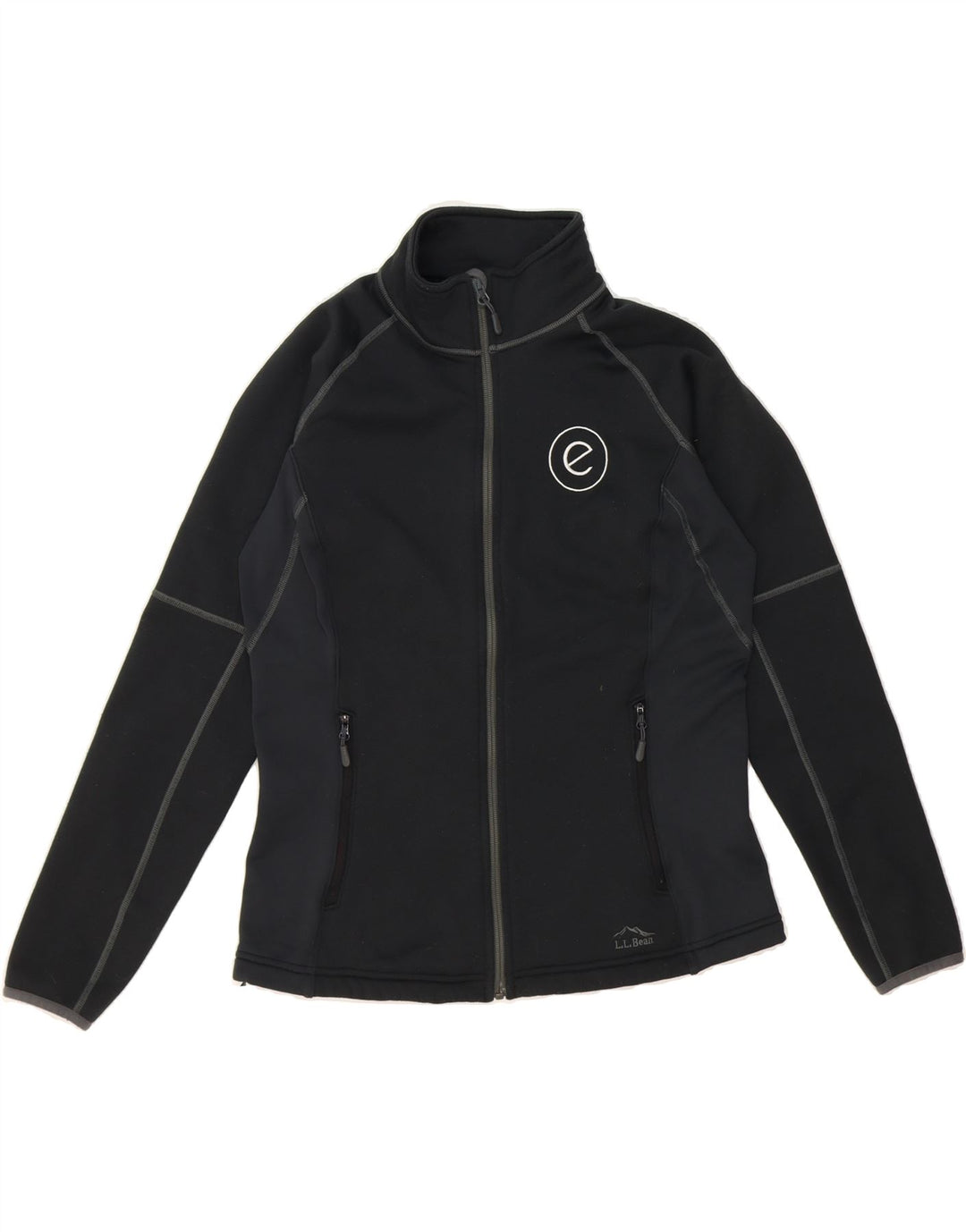 L.L.BEAN Womens Tracksuit Top Jacket UK 14 Medium Black Colourblock Vintage L.L.Bean and Second-Hand L.L.Bean from Messina Hembry 