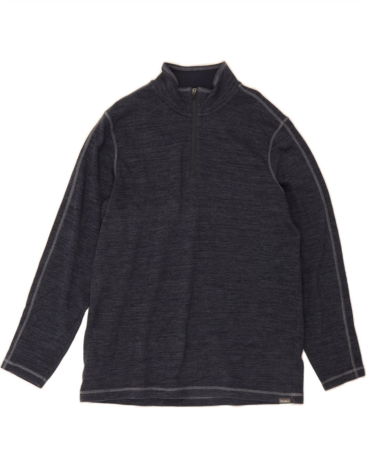 EDDIE BAUER Mens Zip Neck Sweatshirt Jumper XL Grey Cotton Vintage Eddie Bauer and Second-Hand Eddie Bauer from Messina Hembry 