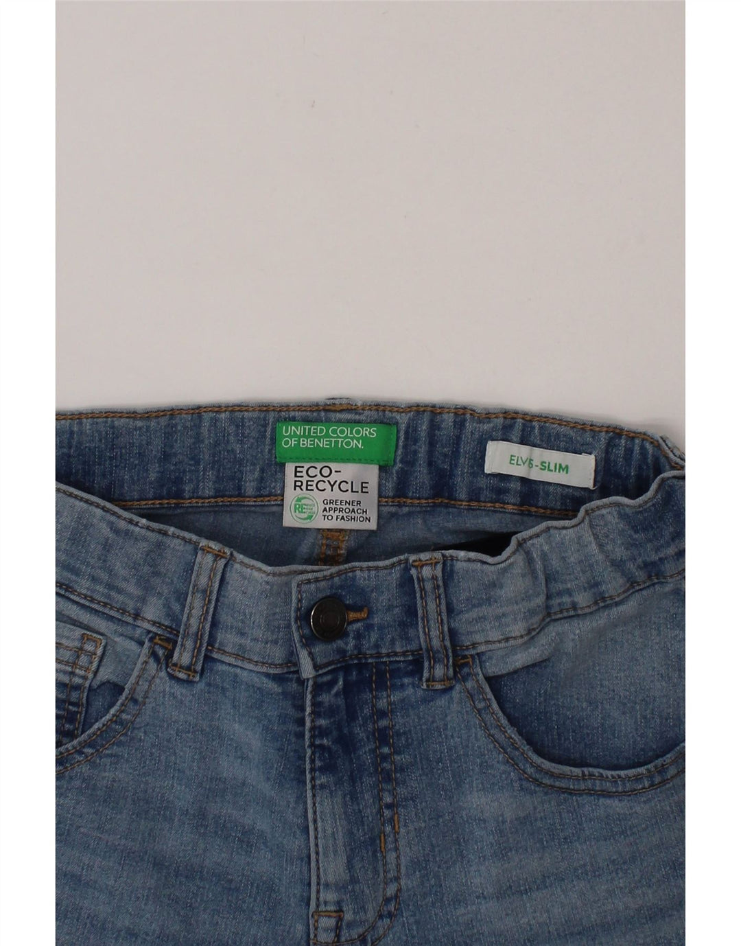 BENETTON Boys Slim Jeans 7-8 Years Blue Vintage Benetton and Second-Hand Benetton from Messina Hembry 