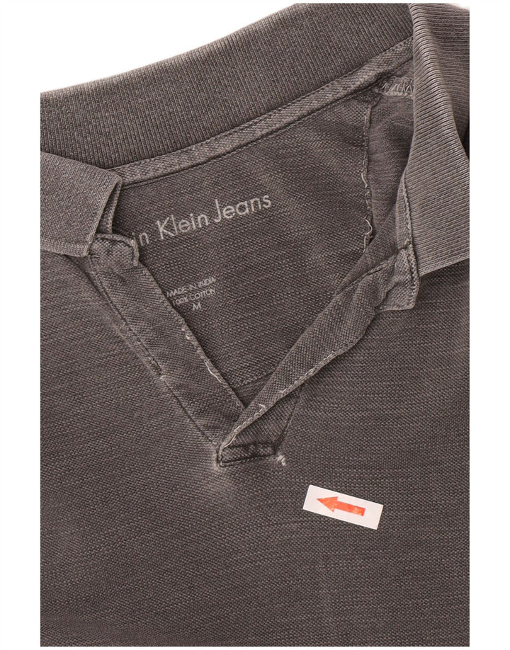 Męska koszulka polo Calvin Klein Jeans, średnioszara, bawełniana