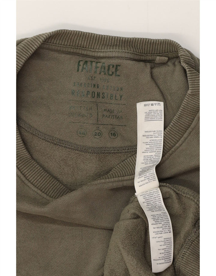 Damski sweter oversize FAT FACE UK 16, duży, bawełniany khaki