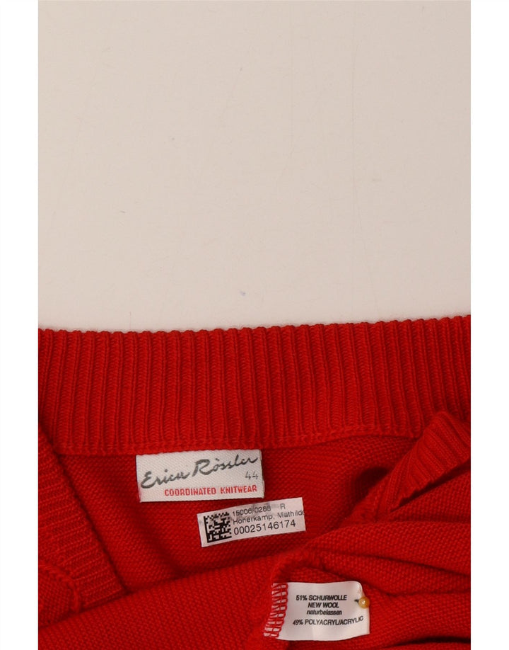 Sweter damski w stylu vintage, EU 44 XL, czerwona wełna