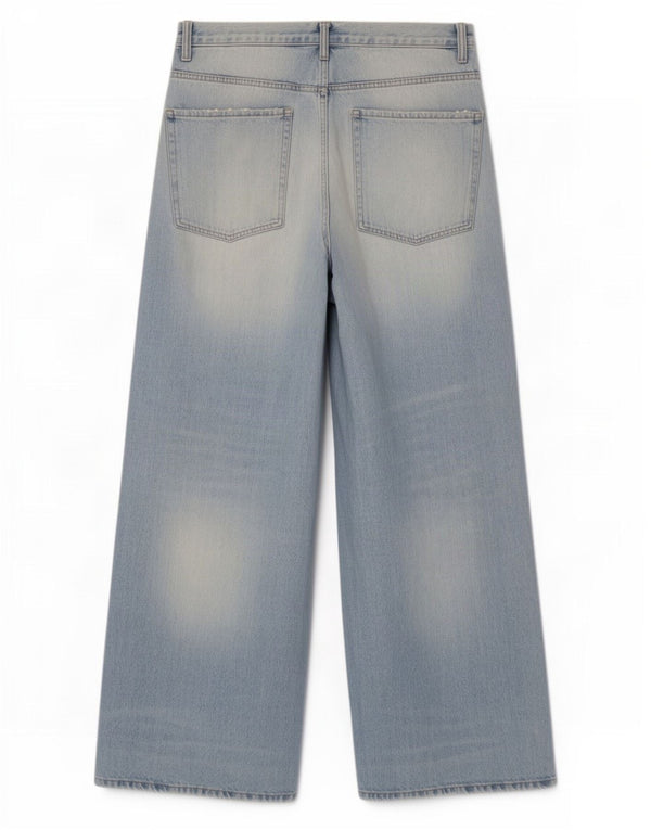 Damskie dżinsy z szerokimi nogawkami Zara w trudnej sytuacji EU 40 Medium W40 L31 Niebieska bawełna