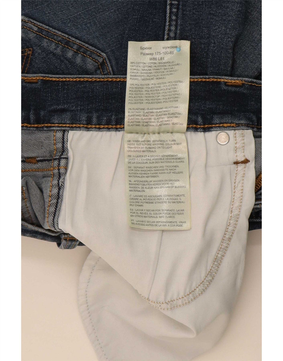 Męskie jeansy Wrangler o prostym kroju W34 L32, niebieska bawełna