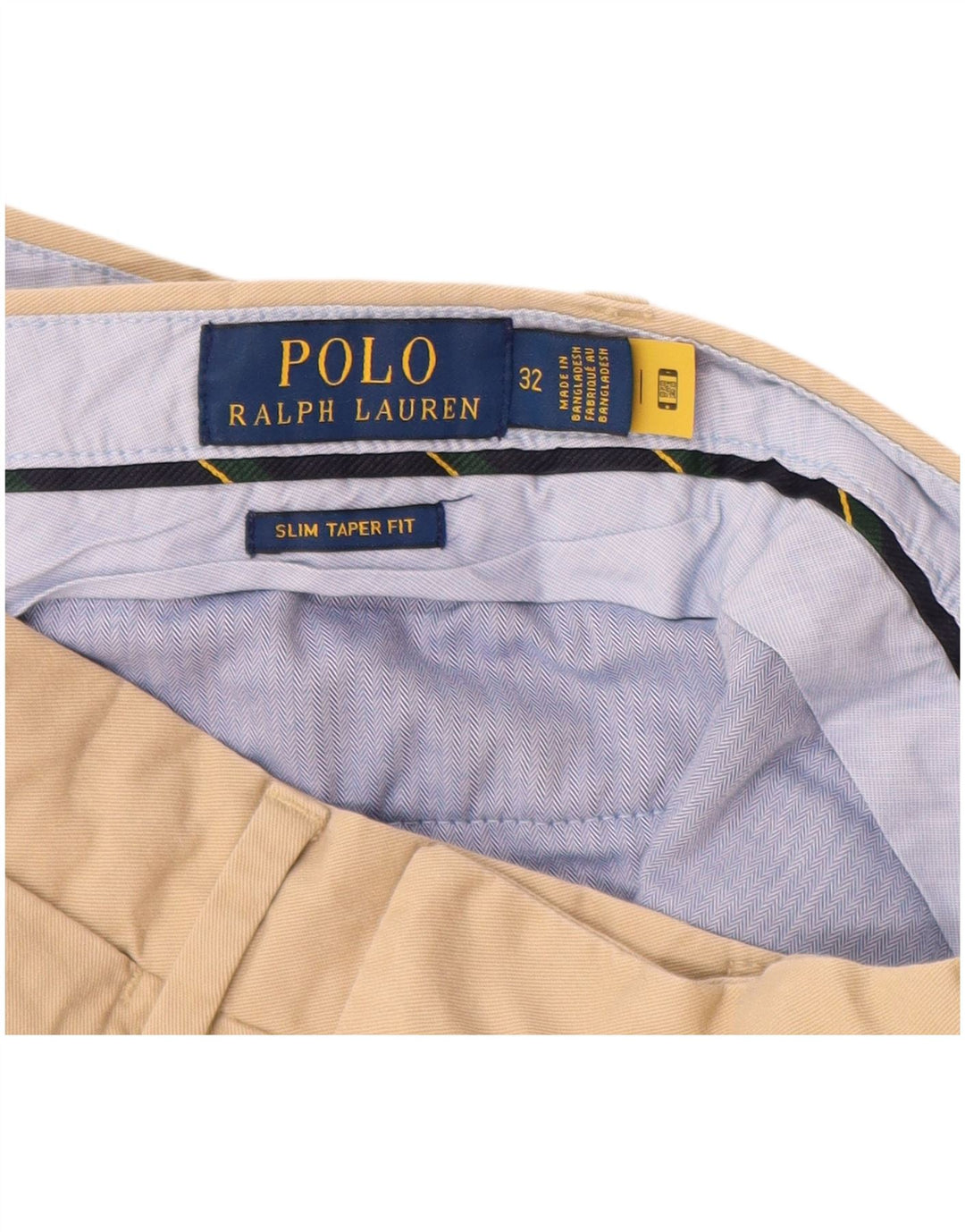 POLO RALPH LAUREN Męskie wąskie zwężane spodnie Chino W32 L31 Beżowa bawełna