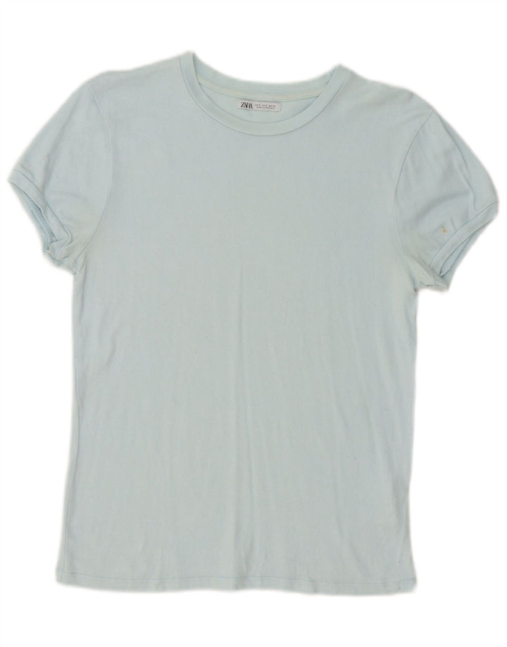 T-shirt damski Zara Top UK 10 Small Blue Wiskoza