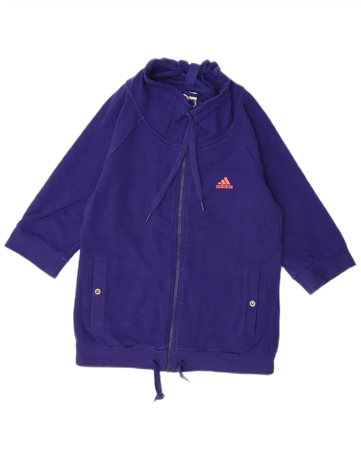 Damski sweter ADIDAS z rękawem 3/4, UK 10, mały, niebieski, bawełniany