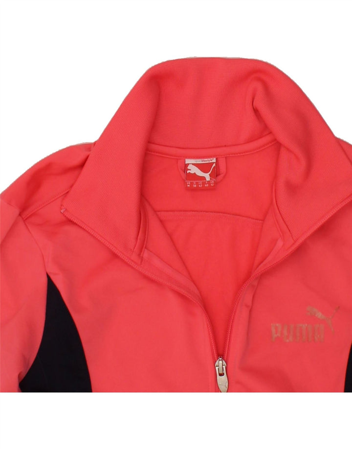 PUMA Womens Tracksuit Top Jacket UK 12 Medium Red Colourblock Vintage Puma and Second-Hand Puma from Messina Hembry 