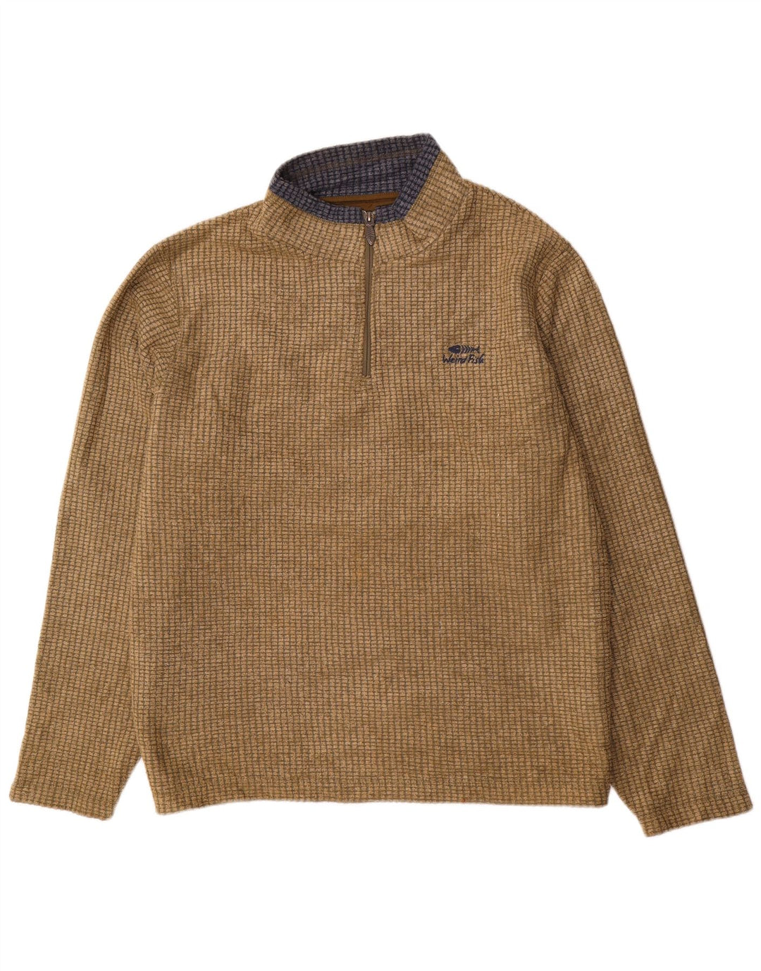 Męski sweter polarowy Weird Fish z zamkiem błyskawicznym, 2XL, poliester khaki