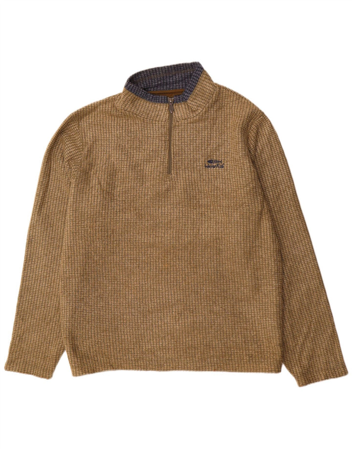 Męski sweter polarowy Weird Fish z zamkiem błyskawicznym, 2XL, poliester khaki