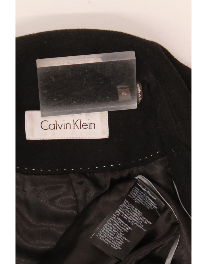 Płaszcz damski Calvin Klein UK 18 XL, czarna wełna