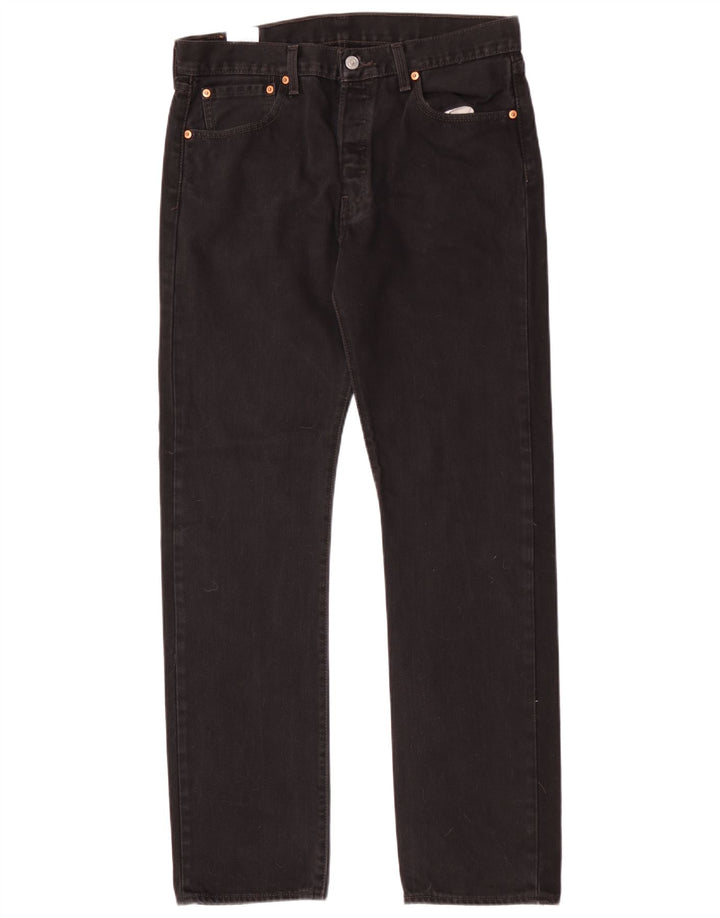 Męskie dżinsy Levi's 501 Straight W32 L32 Czarna bawełna