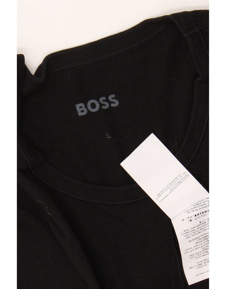 Męski T-shirt HUGO BOSS, duży, czarny, bawełniany