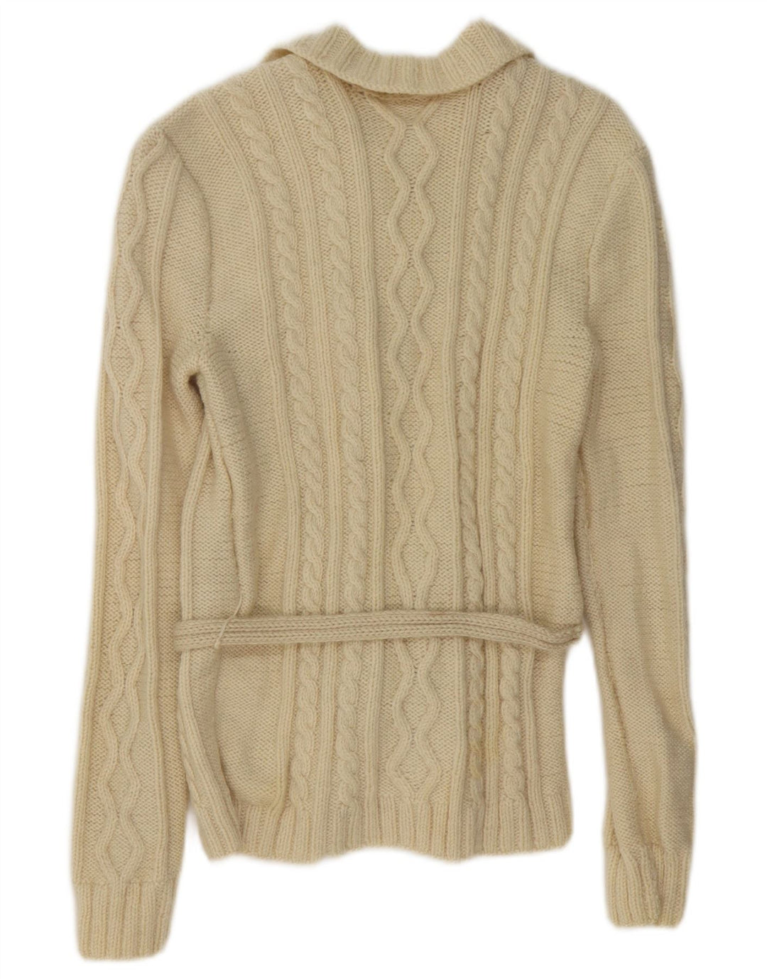 Sweter damski w stylu vintage, kardigan UK 14, średni beż