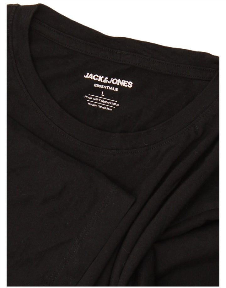 T-shirt męski Jack & Jones, duży, czarny, bawełniany