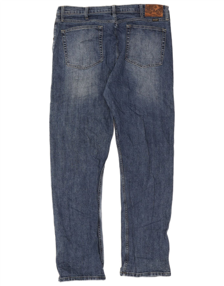 Męskie jeansy Wrangler o prostym kroju W38 L32, niebieskie, bawełniane